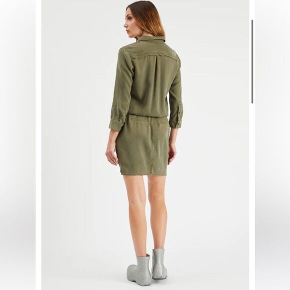 Etienne Marcel Denim EM7103 Tunic Dress in Military Green L NWOT - Picture 2 of 15